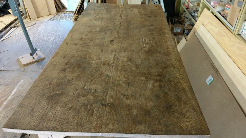 Early 1900's French-Polynesian Teak Table Restoration (Fire Damage) BEFORE