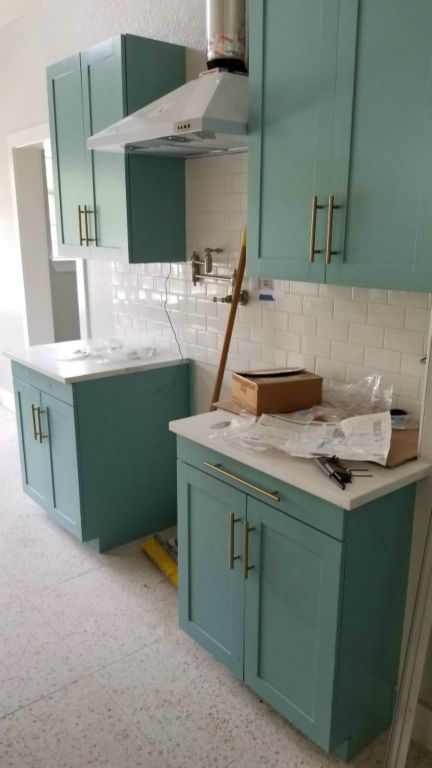 Full Overlay Shaker Kitchen Cabinets (Full Pullouts) Painted (Wild Juniper Studio)