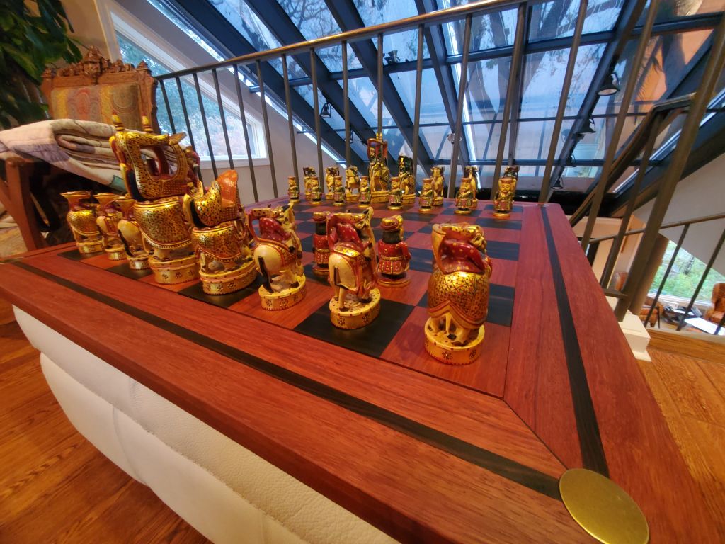 Custom Chessboard Ebony and Padauk with Brass nad Ebony Inlays